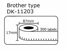 DK11203 DK-11203 Αυτοκόλλητη θερμική ετικέτα συμβατή Brother 87mmX17mm