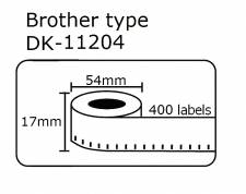 DK11204 DK-11204 Αυτοκόλλητη θερμική ετικέτα συμβατή Brother 17mmX54mm