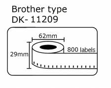 DK11209 DK-11209 Αυτοκόλλητη θερμική ετικέτα συμβατή Brother 29mmX62mm