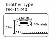 DK11240 DK-11240 Αυτοκόλλητη θερμική ετικέτα συμβατή Brother 102mmX152mm